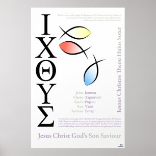 Icthus Fish Symbol English Spelling Poster