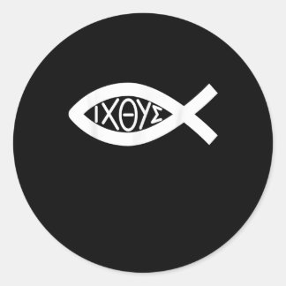 Icthys Symbol for the Christian Faith Classic Round Sticker