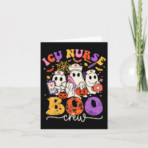 Icu Boo Crew Costume Funny Nurse Ghost Halloween Card