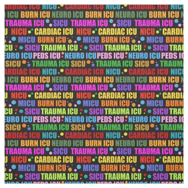 ICU Medical Departments Colourful Repeat Pattern Fabric (Swatch)