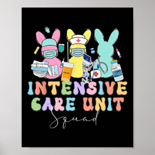 Icu Nurse Bunny Intensive Care Unit Nurse Easter D Poster