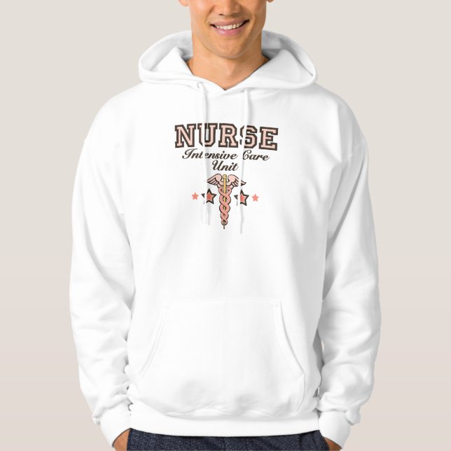 ICU Nurse Caduceus Hooded Sweatshirt (Front)