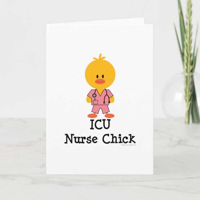 ICU Nurse Chick Greeting Card (Front)