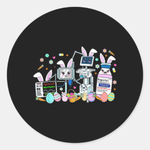 ICU Nurse Easter Day CRNA Nurse Pharmacology Bunny Classic Round Sticker