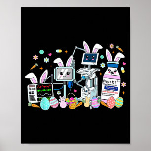 ICU Nurse Easter Day CRNA Nurse Pharmacology Bunny Poster