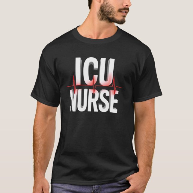 ICU Nurse EKG Line T-Shirt (Front)