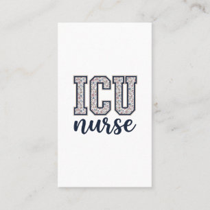 ICU Nurse Floral Varsity Shirt Design_1 Business Card