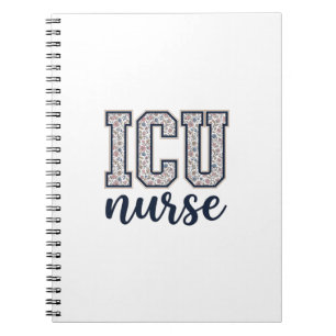 ICU Nurse Floral Varsity Shirt Design_1 Notebook