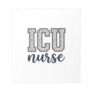 ICU Nurse Floral Varsity Shirt Design_1 Notepad