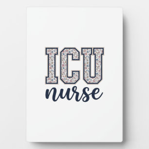 ICU Nurse Floral Varsity Shirt Design_1 Plaque