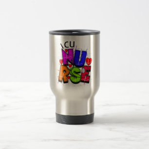 ICU Nurse Gifts, Artsy QRS design Travel Mug