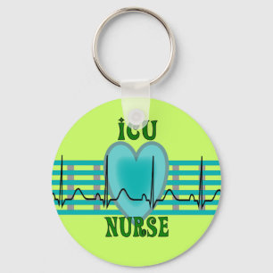 ICU Nurse Gifts,  QRS & Heart Design Key Ring