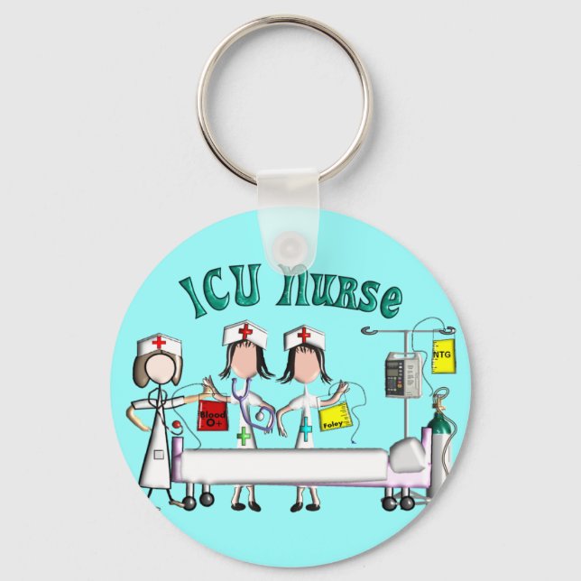 ICU Nurse Gifts Unique 3D Artist Graphics Key Ring (Front)