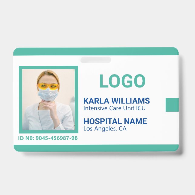 ICU Nurse ID Photo template Badge (Front)