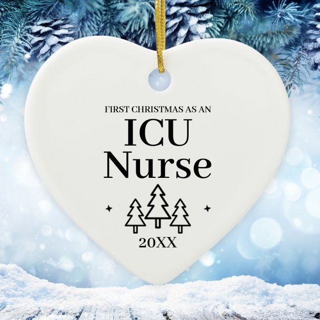 ICU Nurse New Job Christmas Ceramic Tree Decoration (ICU Nurse New Job Christmas Ceramic Ornament
)