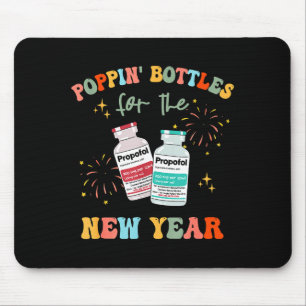 Icu Nurse New Year Eve Outfit Pn Bottles Er Rn Cna Mouse Pad