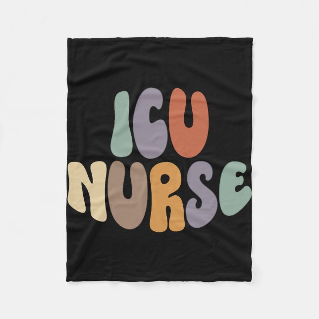 ICU Nurse Proud Career Profession Fleece Blanket (Front)