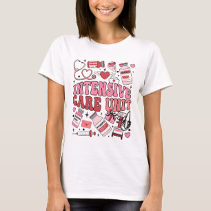 Icu Nurse Valentine's Day Intensive Care Unit Team T-Shirt