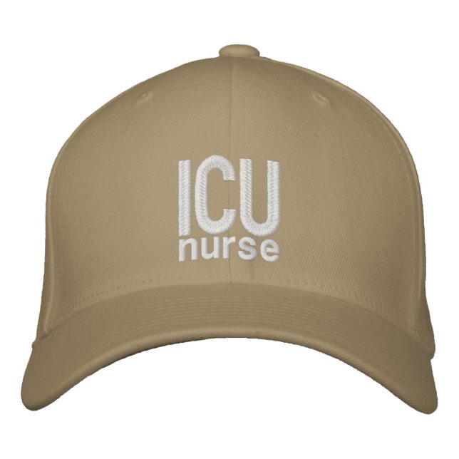ICU nurse white graphic Embroidered Hat (Front)