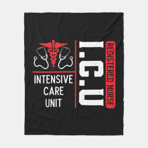 ICU Registered Nurse Medical Intensive Care Unit Fleece Blanket