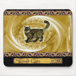 ICU Somali Cat Scribbles Mouse Pad