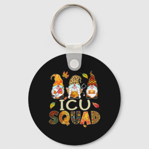 ICU Squad Gnome Nurse Leopard Thanksgiving Fall St Key Ring