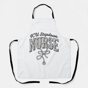 ICU Stepdown Nurse Vintage Floral Stethoscope Shir Apron