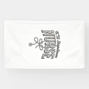 ICU Stepdown Nurse Vintage Floral Stethoscope Shir Banner