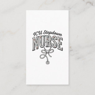 ICU Stepdown Nurse Vintage Floral Stethoscope Shir Business Card