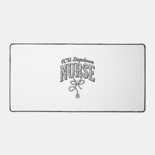 ICU Stepdown Nurse Vintage Floral Stethoscope Shir Desk Mat