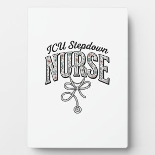 ICU Stepdown Nurse Vintage Floral Stethoscope Shir Plaque
