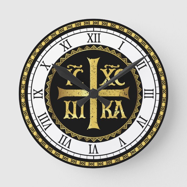 ICXC Jesus Orthodox  Round Clock (Front)
