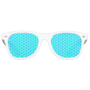 Icy Aqua and Blue Snowflake Pattern Retro Sunglasses