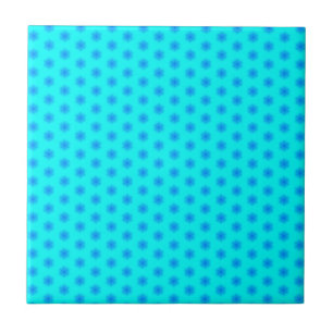 Icy Aqua and Blue Snowflake Pattern Tile