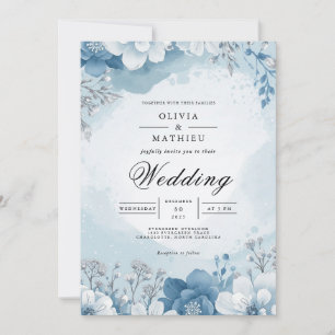 Icy Bloom Frost Wedding Invitation