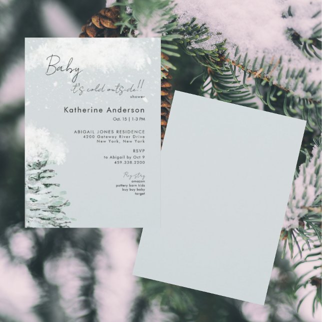 Icy Blue Baby it's Cold Outside  Invitation (Creator Uploaded)