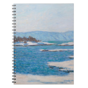 Icy Blue Coastal Winter Impressionist Notebook