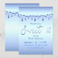 Icy Blue Drip Winter Wonderland Sweet 16 Sixteen