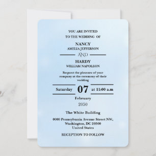 Icy Blue Frost Shimmer Design Invitation