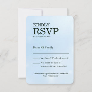 Icy Blue Frost Shimmer Design RSVP Card