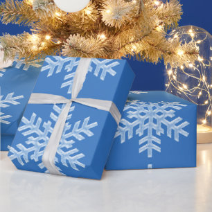 Icy Blue Frozen Snowflakes Frosty Winter Christmas Wrapping Paper