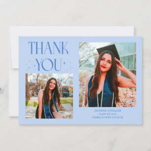 Icy Blue Graduate Thank You 2-Photo  Announcement