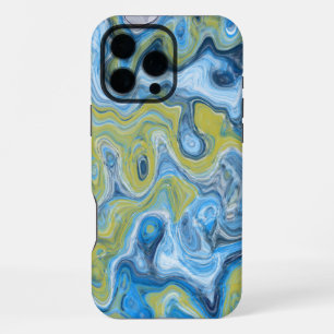 Icy Blue Green Colourful Abstract Marble Texture L iPhone 16 Pro Max Case