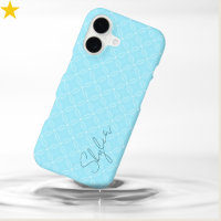 Icy Blue Interlocking Circle Tiles Custom Name