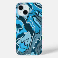 Icy Blue Marbled Abstract