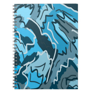Icy Blue Marbled Abstract  Notebook
