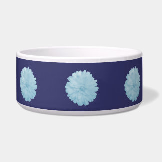 Icy Blue Marigold Dog Bowl