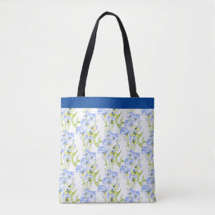 Icy Blue Pansies on a Tote Bag