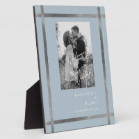 Icy Blue & Silver Welcome to our Wedding B/W Photo