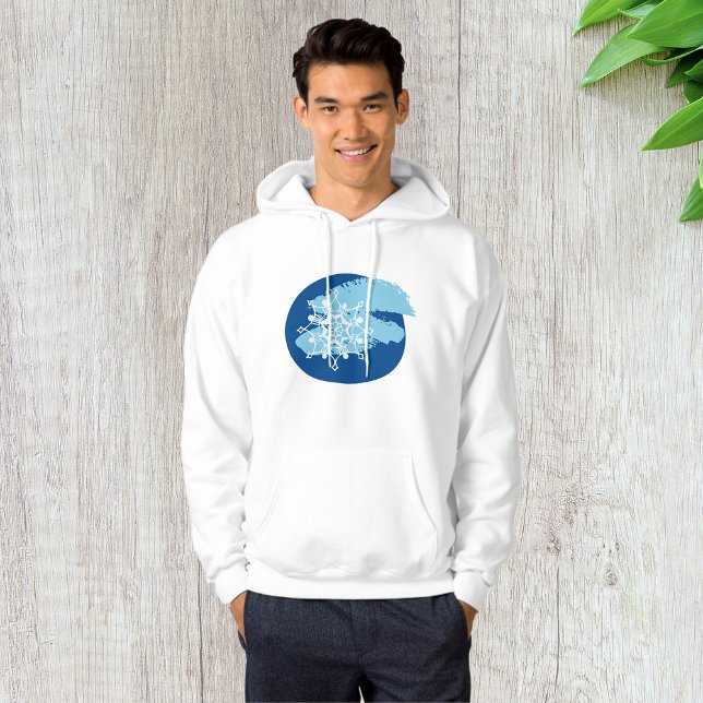 Icy Blue Snowflake Abstract Winter Circle Hoodie (Creator Uploaded)